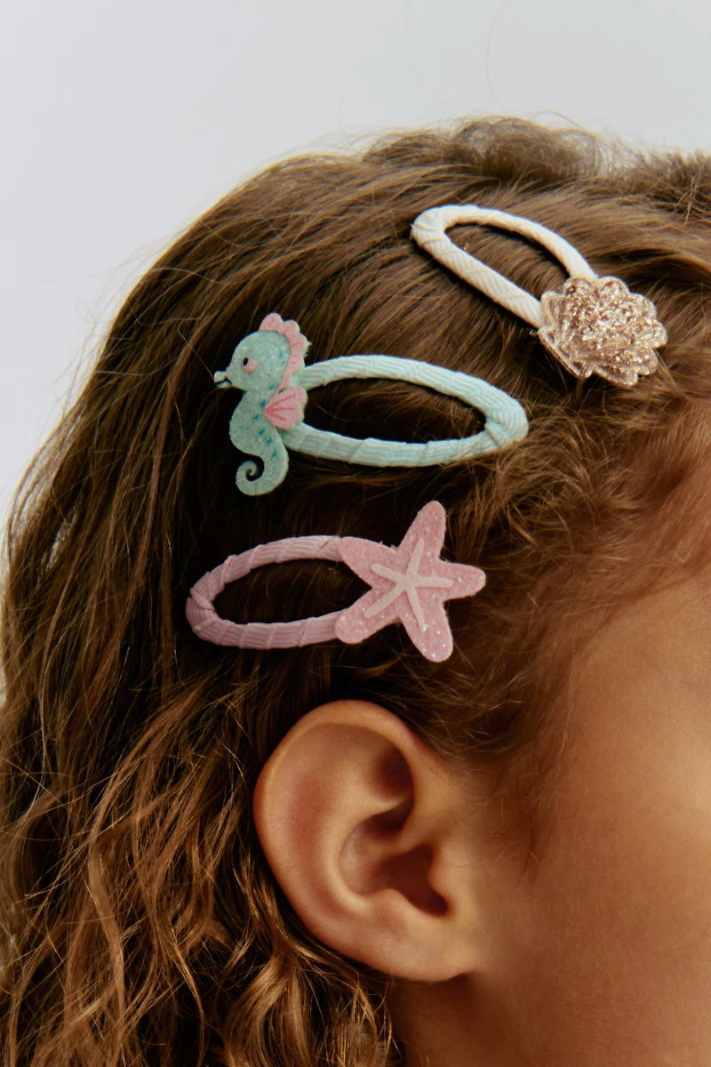 4-Pack Appliquéd Hair Clips