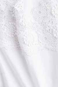 Linen-Blend Blouse with Embroidery