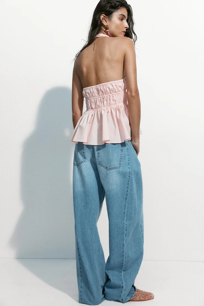 Peplum Halterneck Top