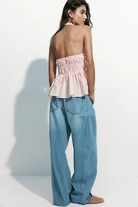 Peplum Halterneck Top