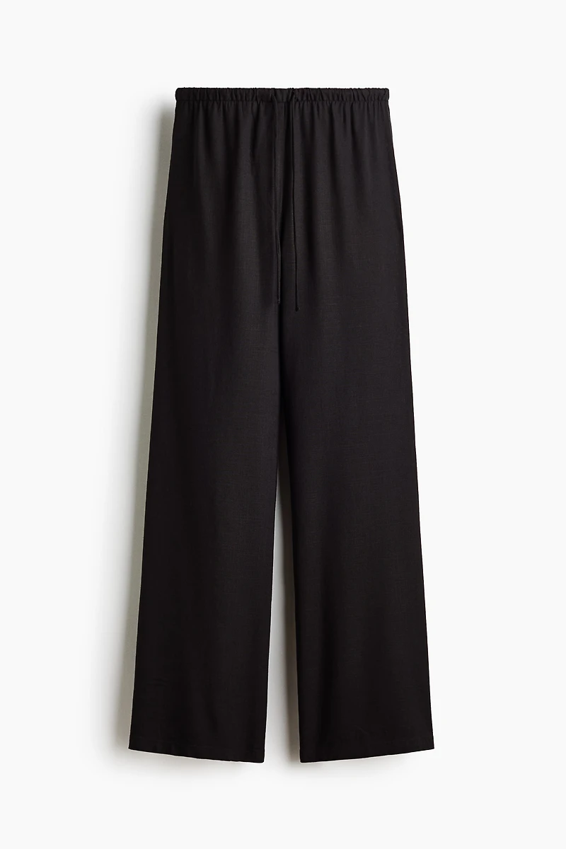 Pantalon à cordon en lin mélangé