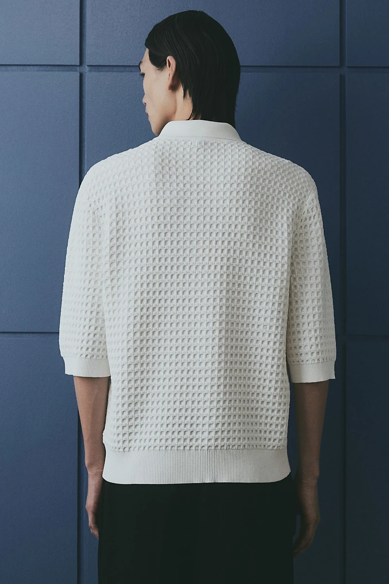 Polo classique en tricot gaufré