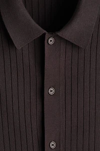 Chemise classique en tricot côtelé