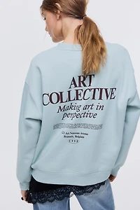 Sweatshirt with Text Motif
