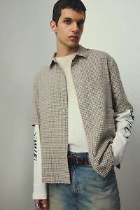 Oversized-Fit Short-Sleeved Linen-Blend Shirt