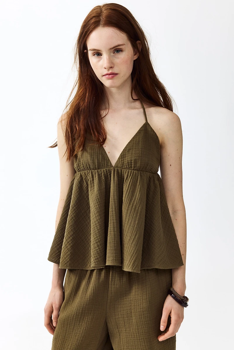 Cotton halterneck top