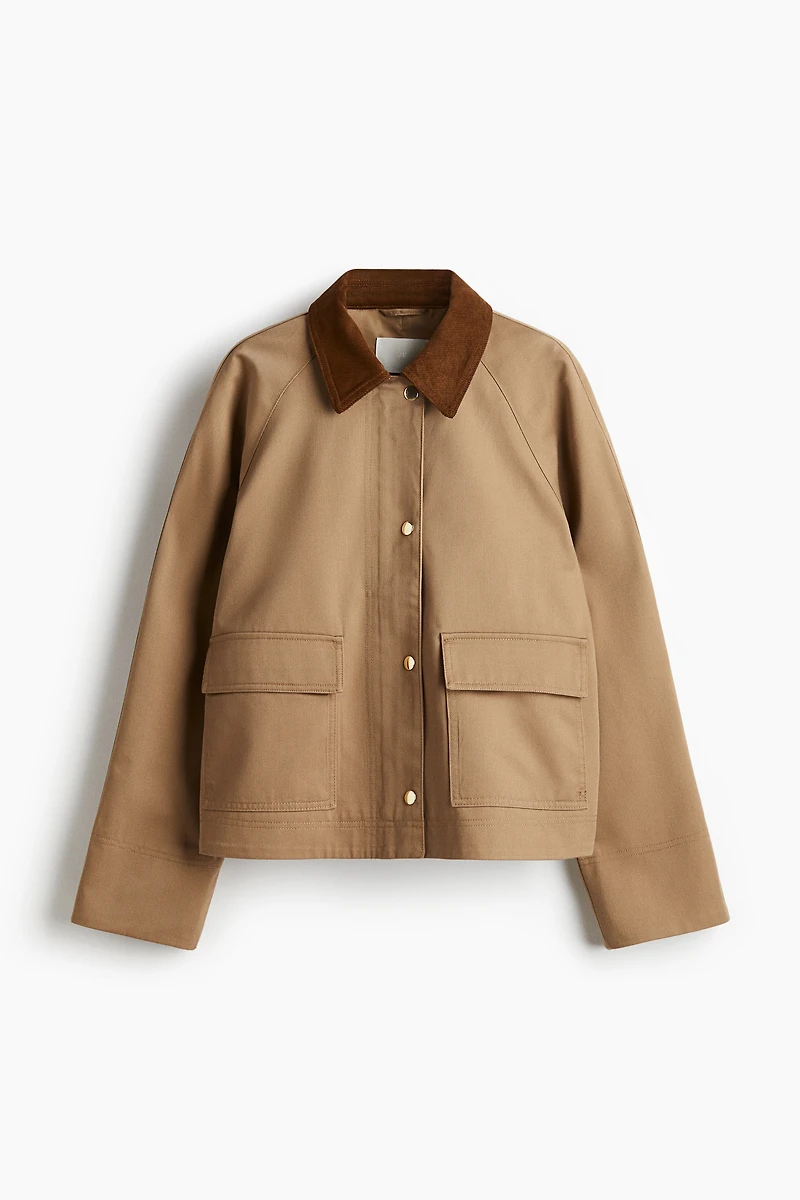 Jacket with Corduroy Collar
