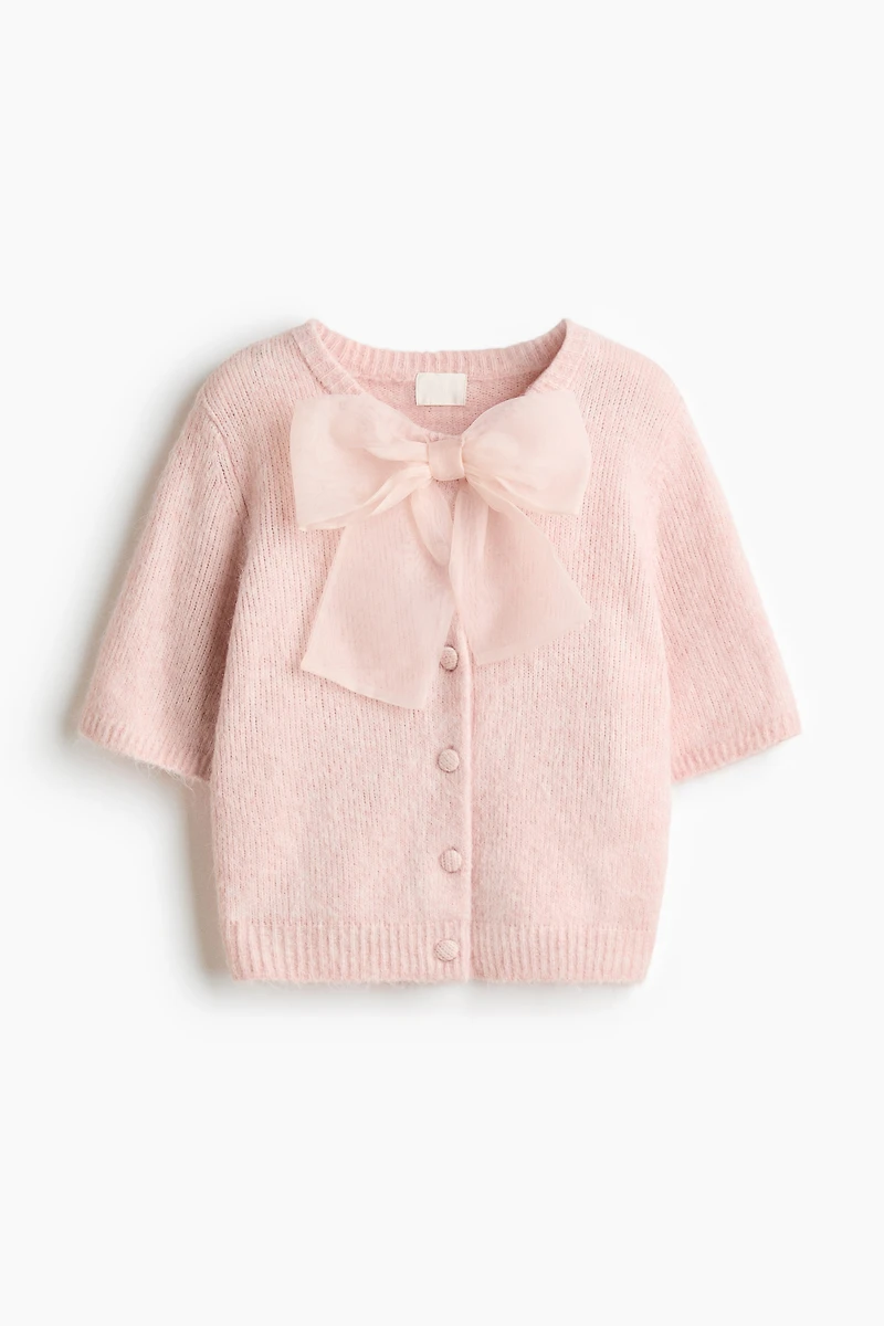 Bow-Detail Knit Cardigan