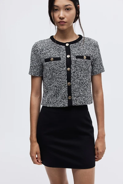 Textured jersey cardigan