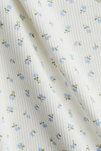T-shirt côtelé avec dentelle