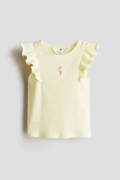 Embroidered-Motif Tank Top