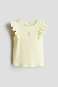 Embroidered-Motif Tank Top