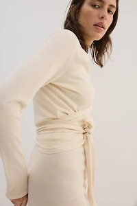 Fine-Knit Wrap Cardigan