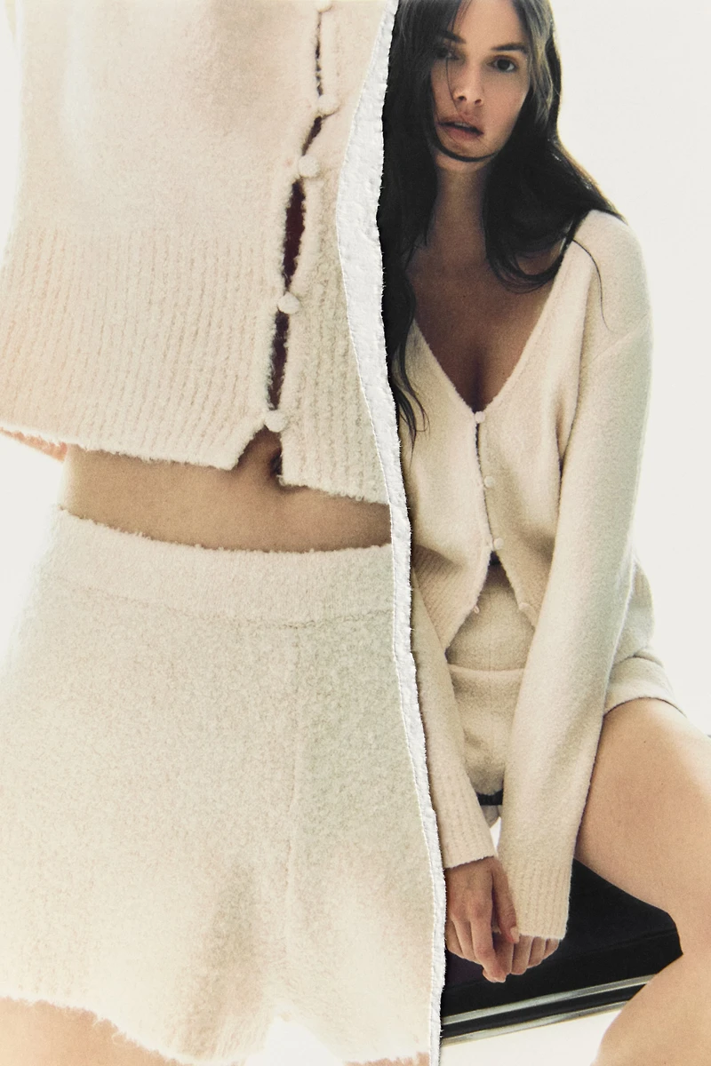 Mini short en tricot bouclette