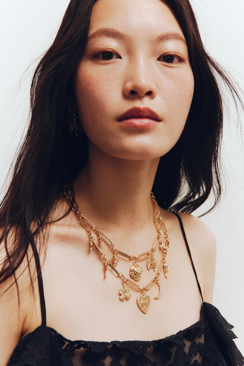 Double-Strand Charm Necklace