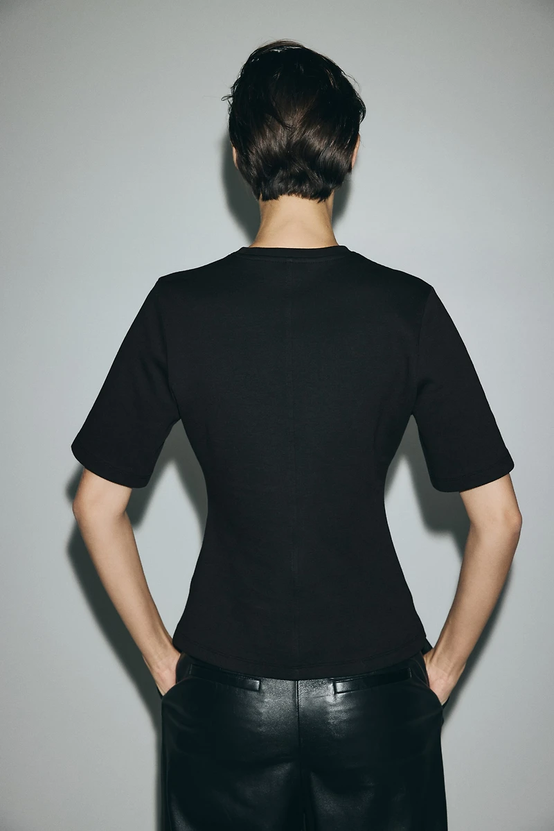 Tapered-Waist Interlock T-Shirt