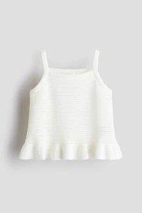 Cotton-Knit Strappy Top
