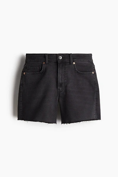 Short en denim Coupe Ajustée Taille Haute
