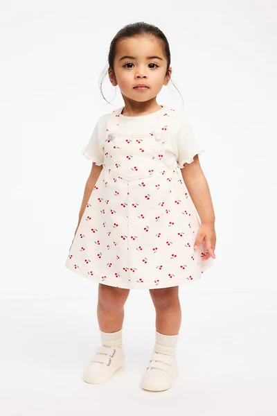 2-Piece Overall Dress and Top Set