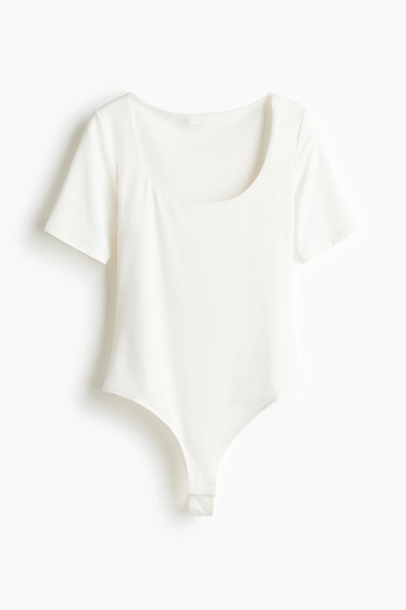 Scoop-Neck Thong Bodysuit
