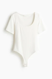 Scoop-Neck Thong Bodysuit