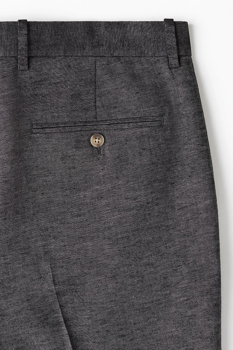 Regular-Fit Tailored Linen-Blend Pants