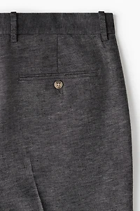 Regular-Fit Tailored Linen-Blend Pants