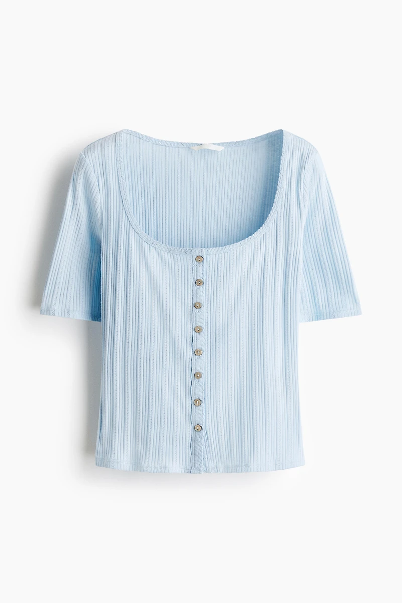 Pointelle-Knit Top