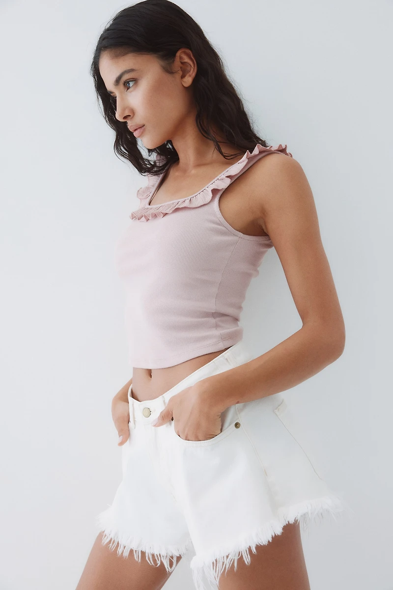 Ruffle-Trimmed Tank Top
