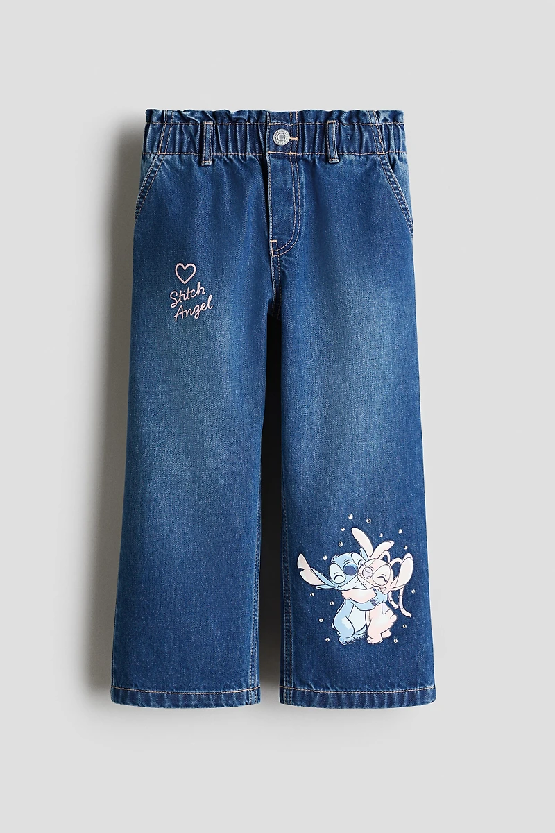 Wide-Leg Jeans with Motif
