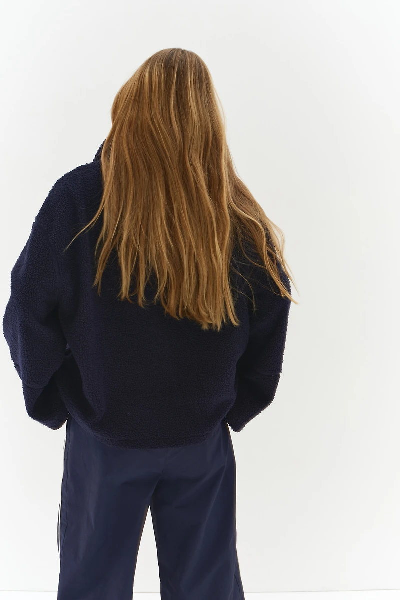 Zip-through teddy sweatshirt