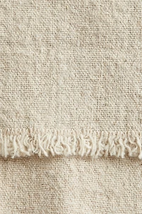 Linen-Blend Table Runner with Fringe