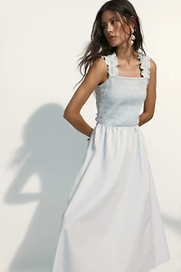 Smocked Poplin Dress