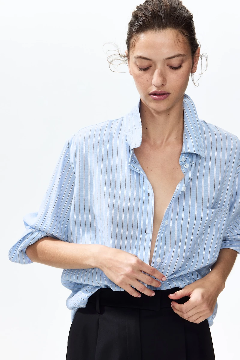 Chemise en lin mélangé