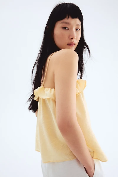 Ruffle-Trimmed Strappy Top