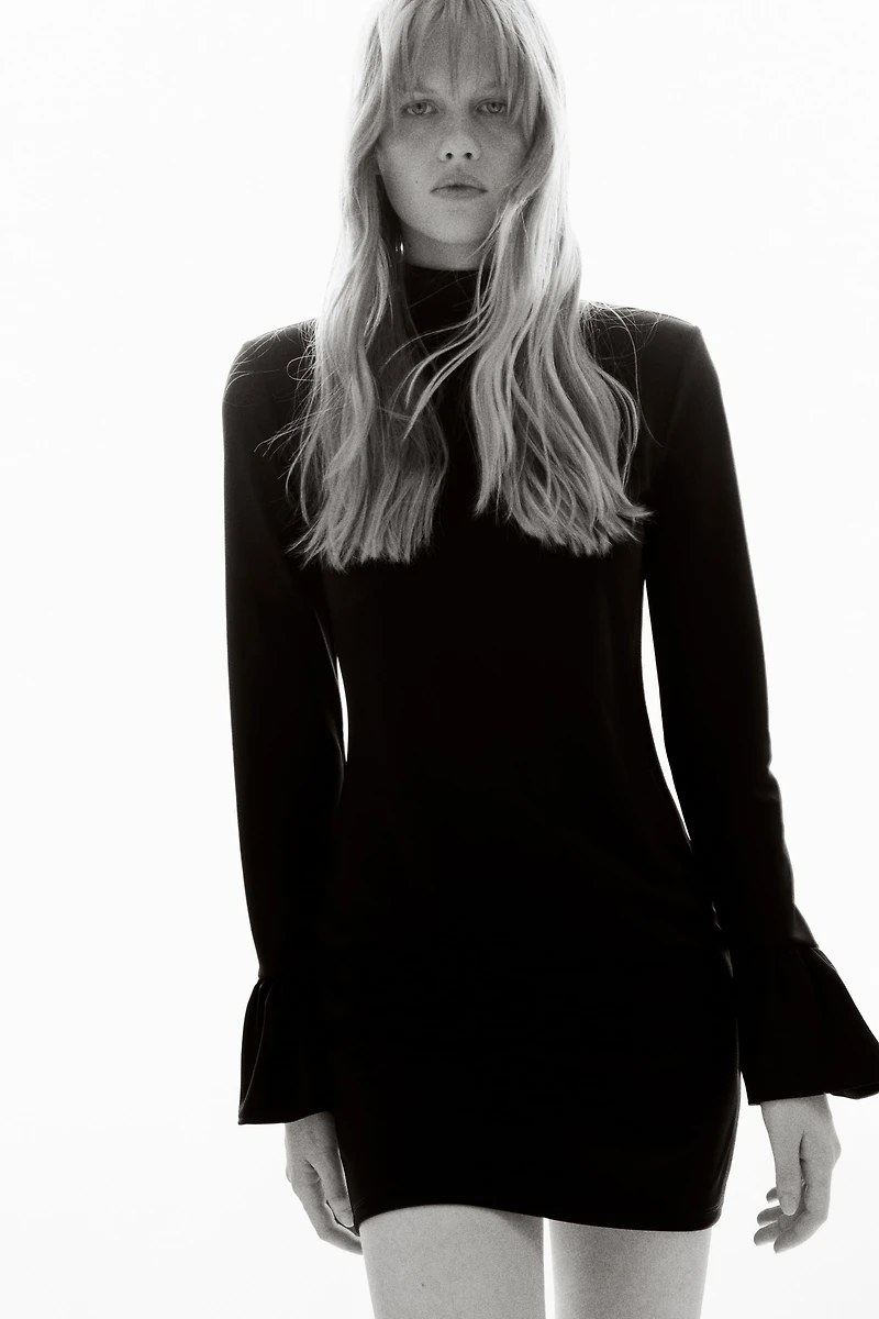 Glittery Shoulder-Pad Dress