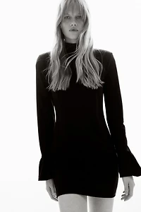 Glittery Shoulder-Pad Dress