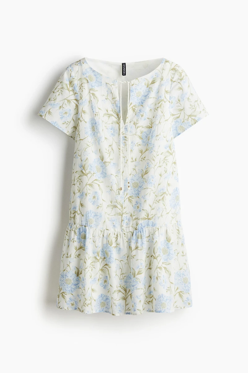 Flared-Hem Cotton Dress