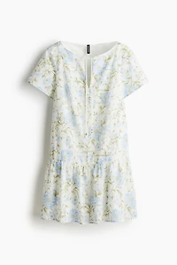Flared-Hem Cotton Dress