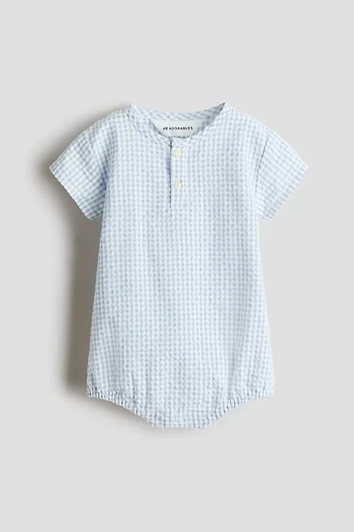 Cotton Seersucker Romper Suit