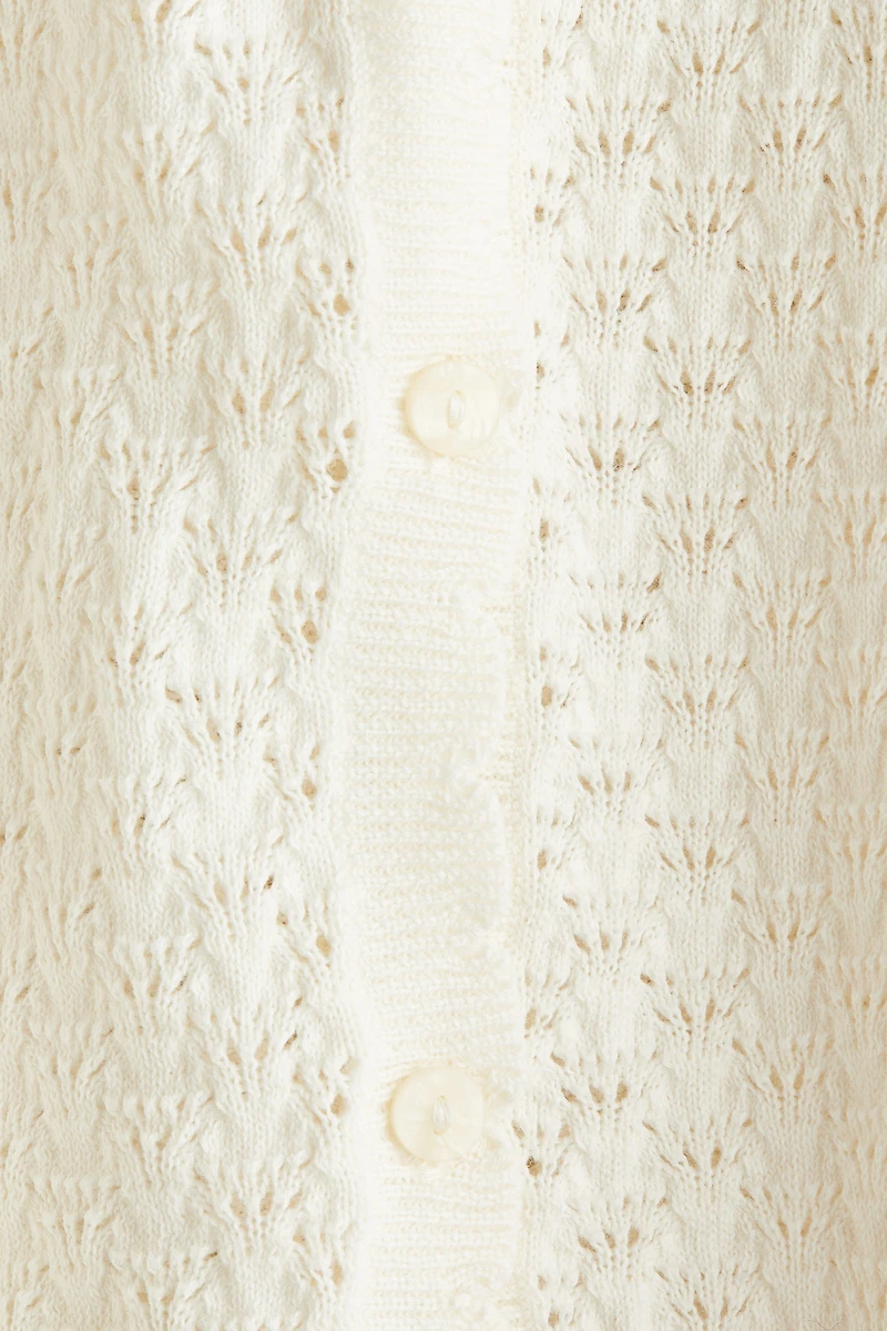 Pointelle-Knit Cotton Cardigan