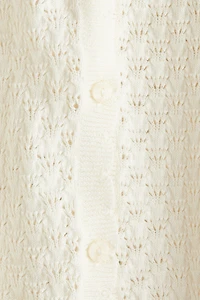 Pointelle-Knit Cotton Cardigan