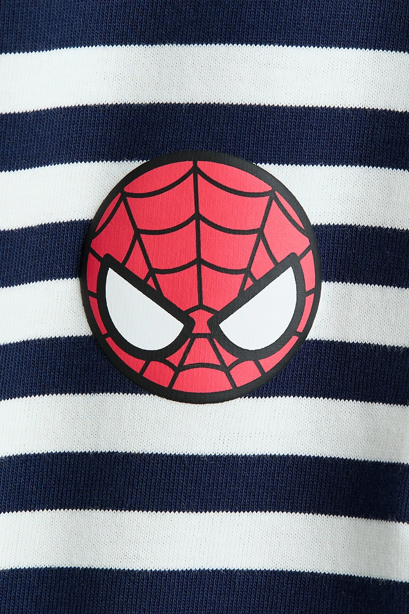 Print-motif long-sleeved T-shirt