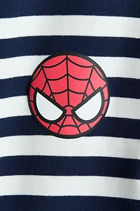 Print-motif long-sleeved T-shirt
