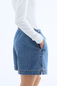 Denim Drawstring Shorts