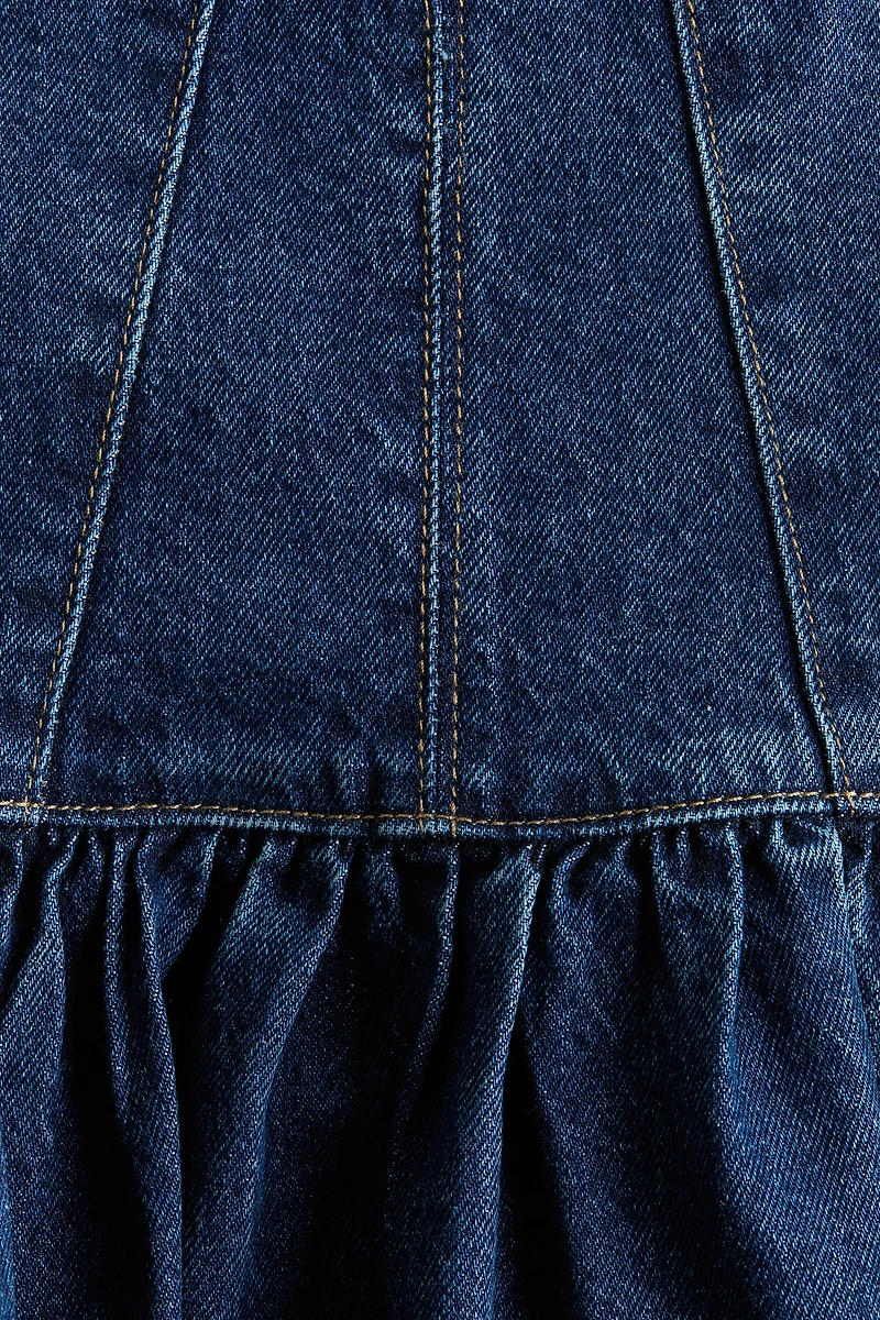 Denim Dress with Flared Skirt