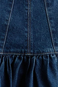 Denim Dress with Flared Skirt