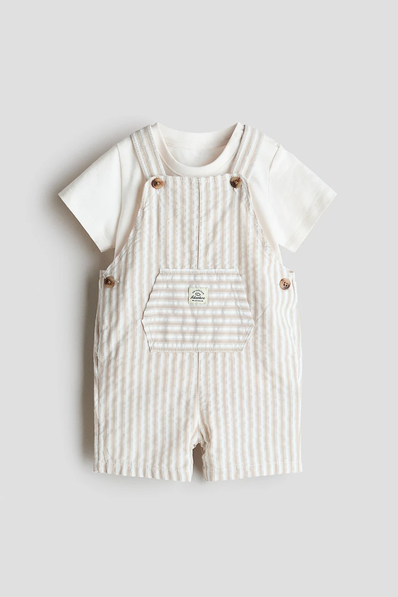 2-Piece Overall Shorts and T-Shirt Set