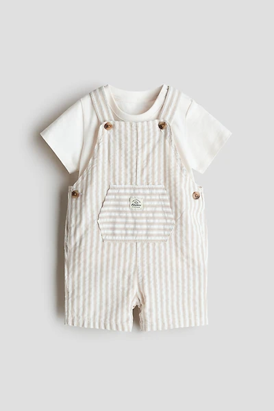 2-Piece Overall Shorts and T-Shirt Set