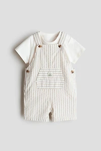 2-Piece Overall Shorts and T-Shirt Set